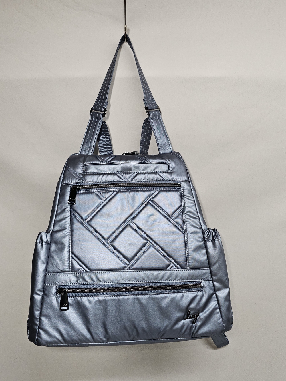 lug Skyhop Convertible Backpack In Metallic Blue Moon Print - NWOT